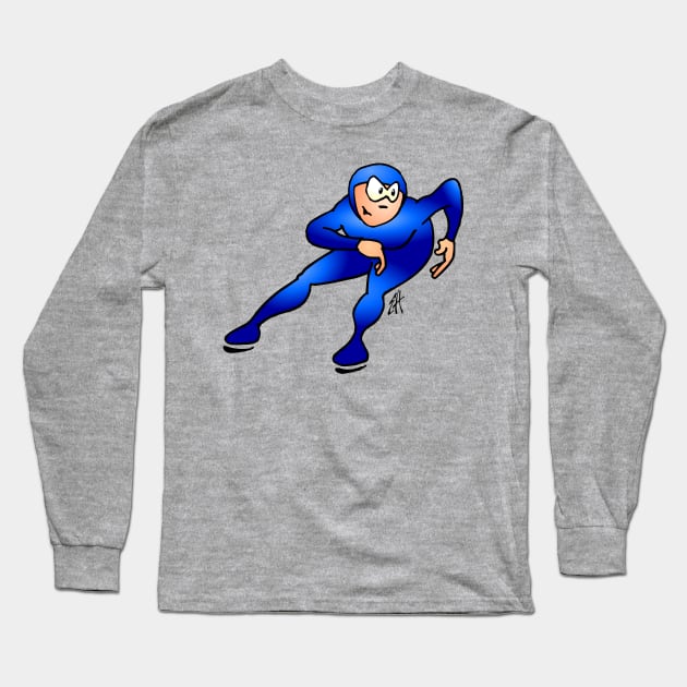 Speed skater Long Sleeve T-Shirt by Cardvibes